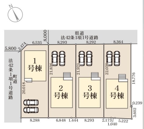船頭町新築戸建1号棟　 全体区画図