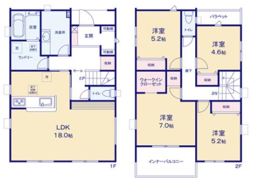 船頭町新築戸建2号棟　 間取図・土地図