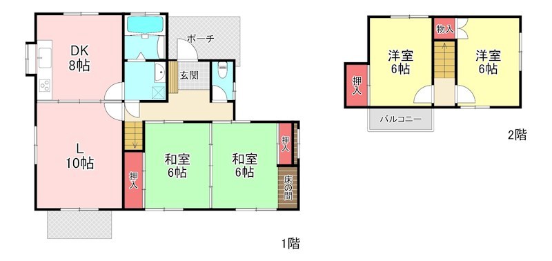 浅川一丁目戸建 間取図・土地図