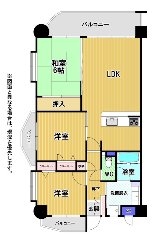 コアマンション美野島 間取図・土地図