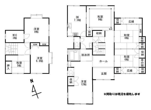 大字中泉戸建 間取図・土地図