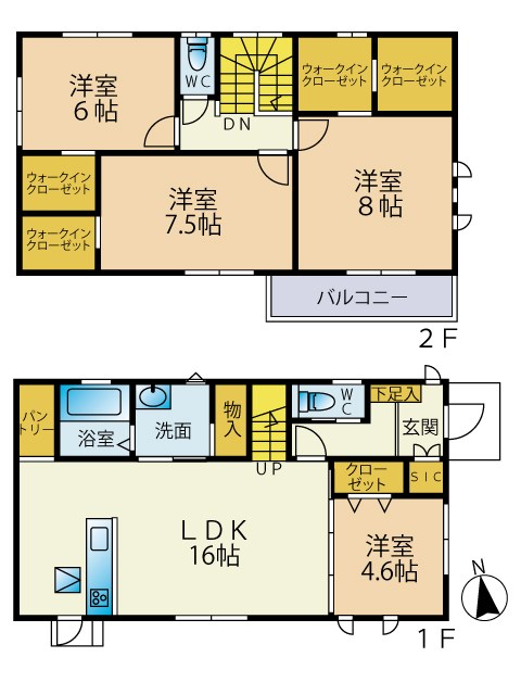 上の原二丁目戸建 間取図・土地図
