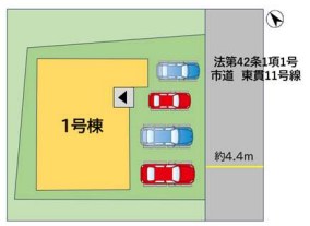 東貫二丁目新築戸建1号棟　1期 全体区画図
