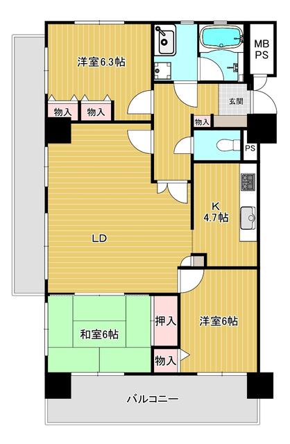 朝日プラザ八幡西 間取図・土地図