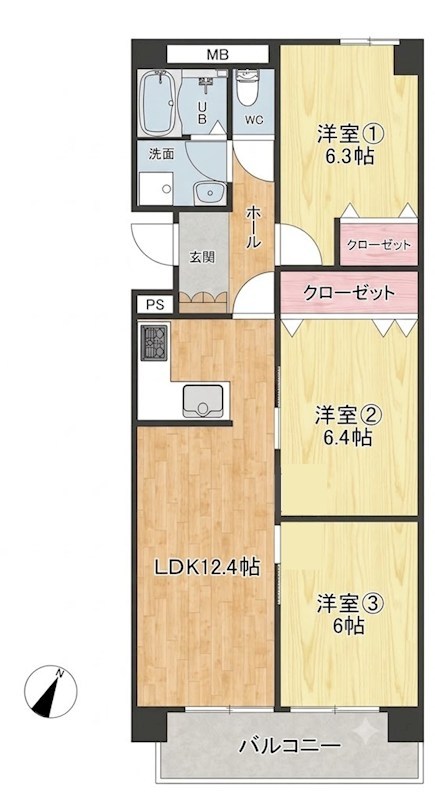 小倉スカイマンション天神島 間取図・土地図