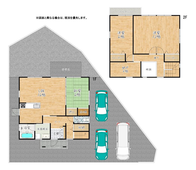 東貫二丁目10番戸建  間取図・土地図