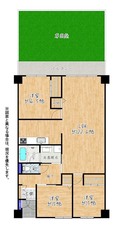 日商岩井リバーサイドマンションA棟  間取図・土地図