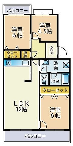 グリーンタウンもりつね16号棟 間取図・土地図