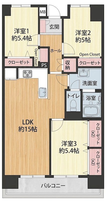 エクレール陣原 間取図・土地図