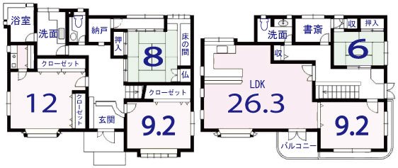 御陵大枝山町５丁目 間取り図