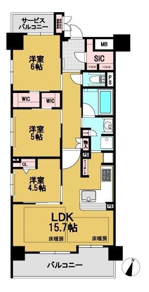 プレサンスロジェ京都桂川　ザ・レジデンス 間取り図