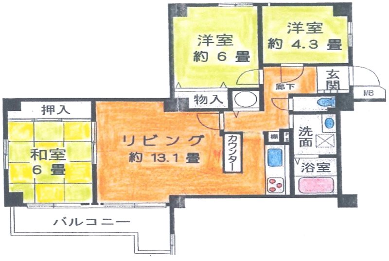 マンハイム桂 間取り図