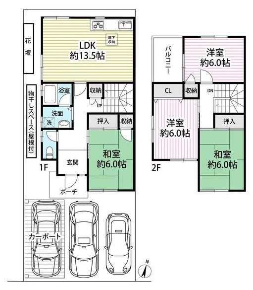 大原野西竹の里町1丁目 間取り図
