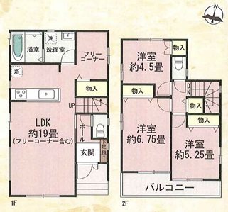 大原野上里鳥見町1号地 間取り図