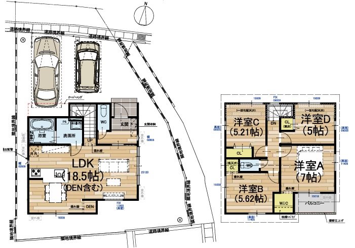 嵐山谷ヶ辻子町3期1号地 間取り図