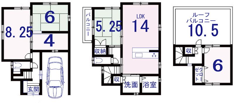 物集女町北ノ口 間取り図