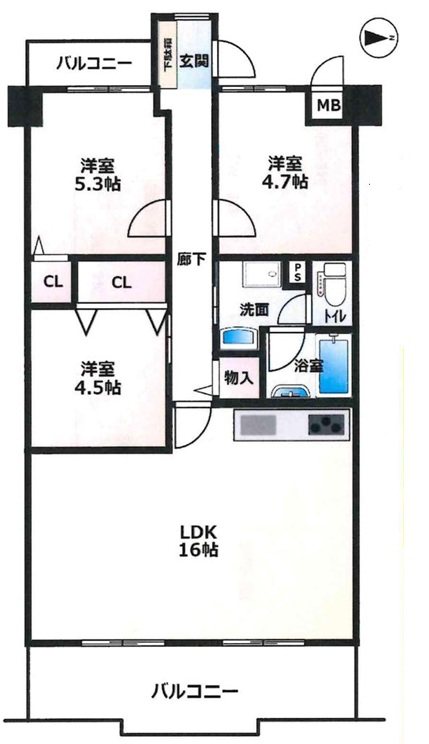 サンレスポアール 間取り図