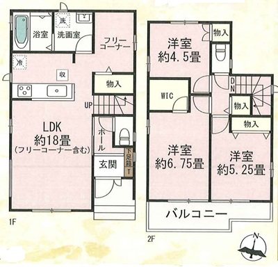 大原野上里鳥見町2期1号地 間取り図