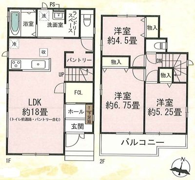 大原野上里鳥見町2期2号地 間取り図