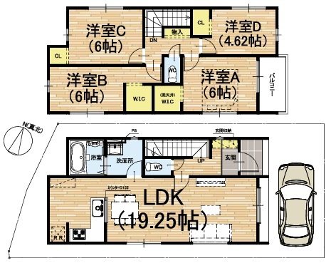 桂池尻町1期2号地 間取り図
