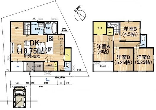 桂池尻町2期1号地  間取り図