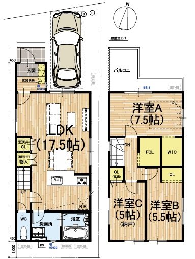 嵯峨野南浦町5期9号地 間取り図