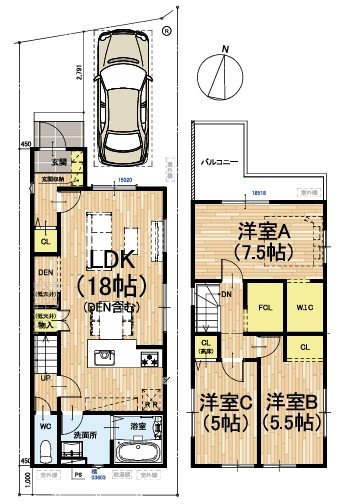 嵯峨野南浦町5期10号地 間取り図