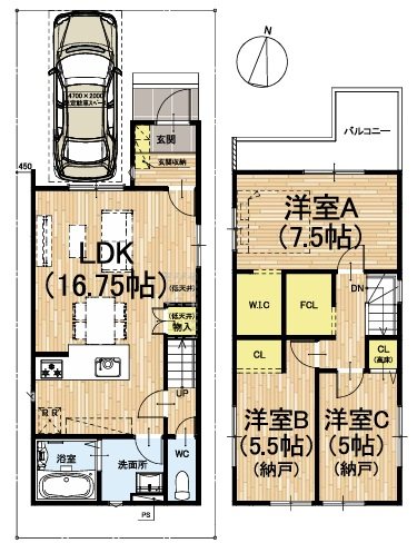 嵯峨野南浦町5期6号地  間取り図