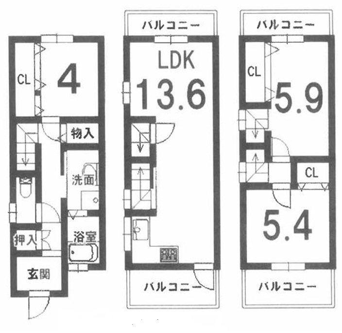 下津林東芝ノ宮町 間取り図