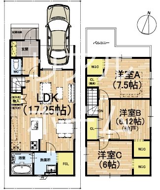 嵯峨野南浦町5期2号地   間取り図