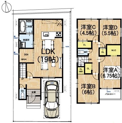 鶏冠井町沢ノ西1期1号地 間取り図