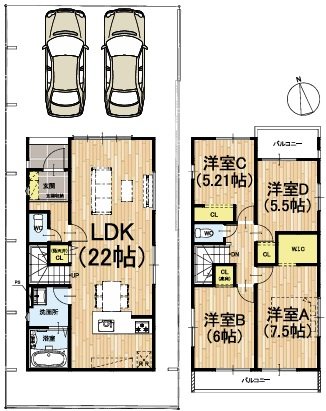 大枝西新林町3丁目 間取り図
