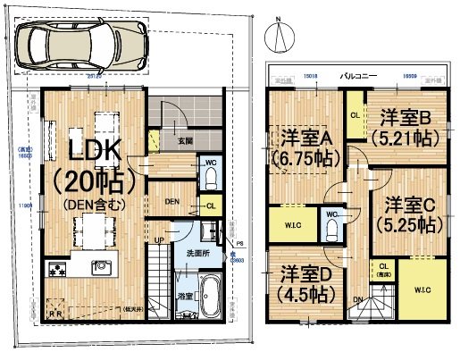 上植野樋爪1期1号地 間取り図