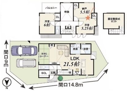 山田南山田1号地 間取り図