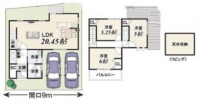 山田南山田3号地 間取り図