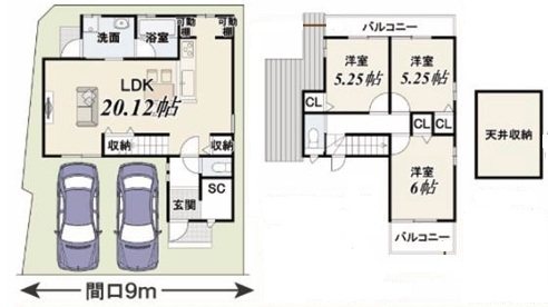 山田南山田町11号地 間取り図