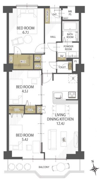 イトーピア向日マンションC棟 間取り図