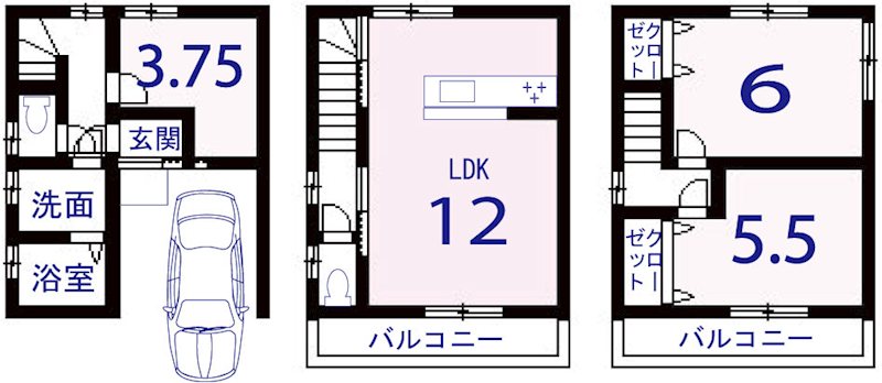 牛ケ瀬堂田町 間取り図