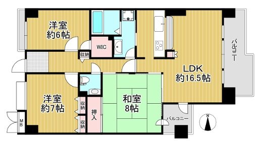 サンシティ桂坂ロイヤル参番館 間取り図