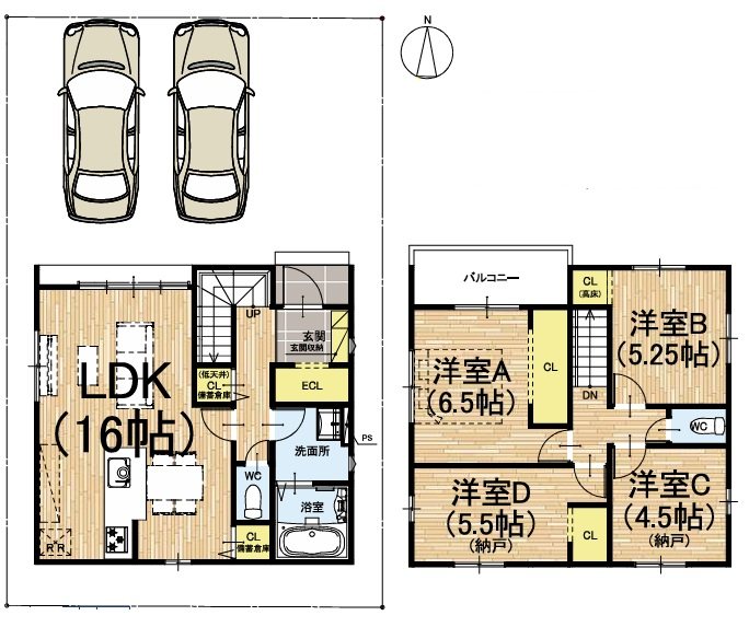 山田車塚町3期1号地 間取り図