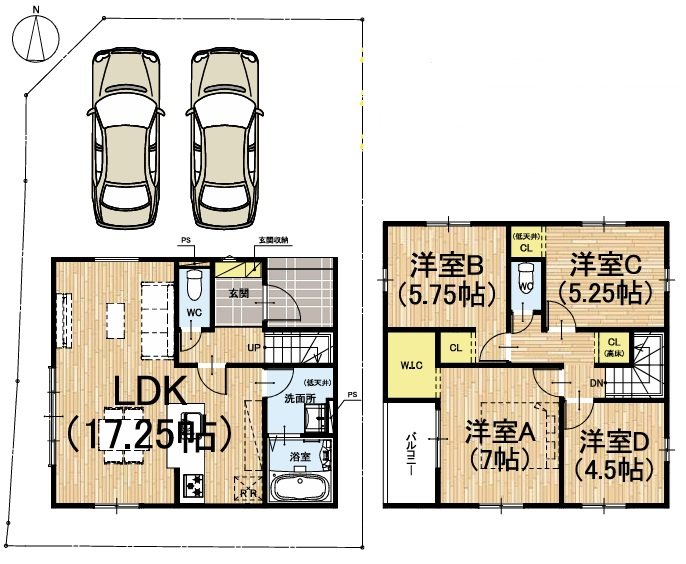 山田車塚町3期2号地 間取り図
