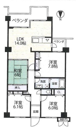 サンシティ桂坂参番館 間取り図
