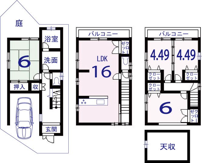 桂徳大寺北町 間取り図