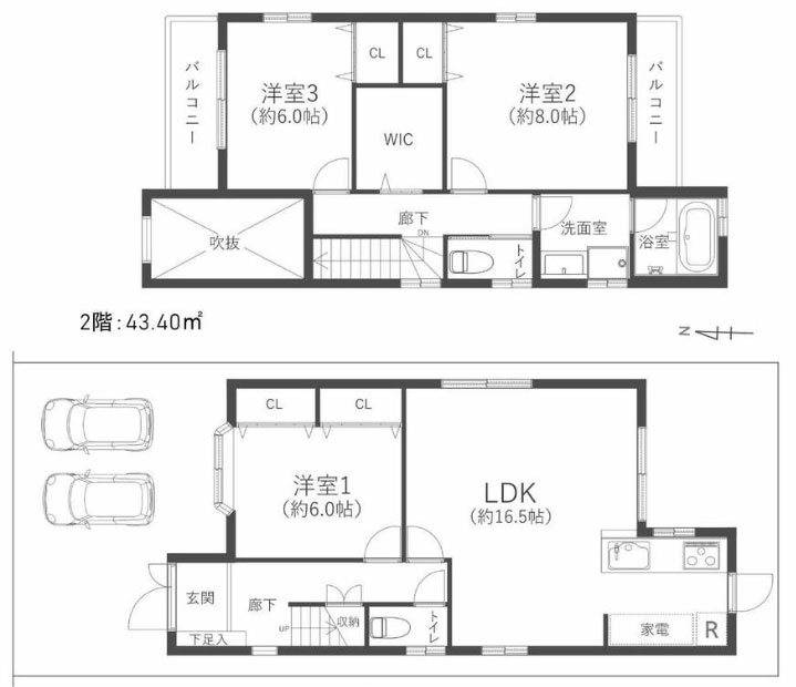 御陵峰ケ堂町2丁目 間取り図