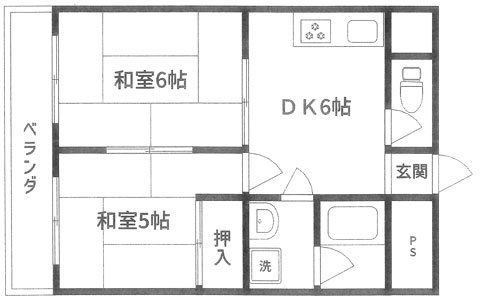西京極ハイツ 間取り図