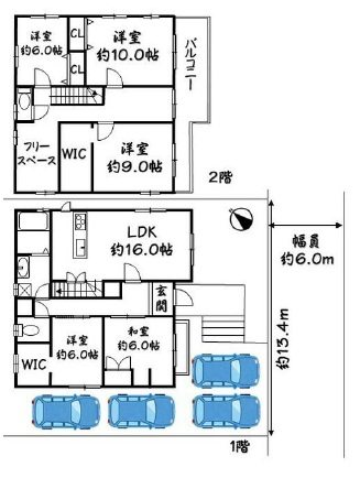 御陵峰ヶ堂町3丁目 間取り図