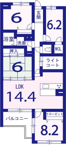 サンシティ桂坂ロイヤル参番館 間取図・土地図