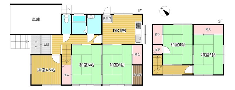 甲南町耕心3丁目リフォーム物件 間取図・土地図