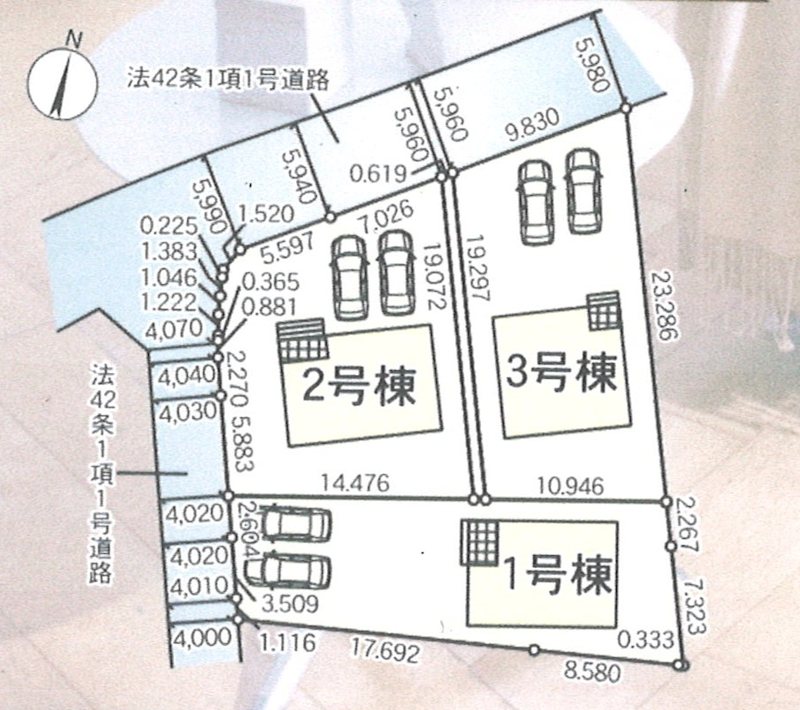 甲賀市甲賀町大原中第１　１号棟・2号棟・3号棟 区画図