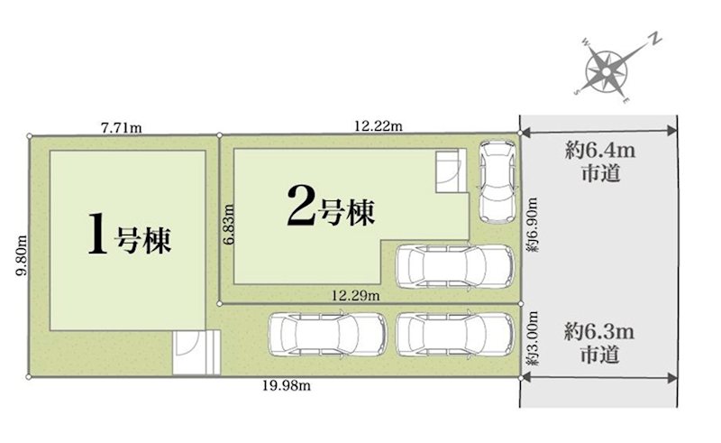栗東市霊仙寺6丁目新築一戸建（全２棟） 区画図